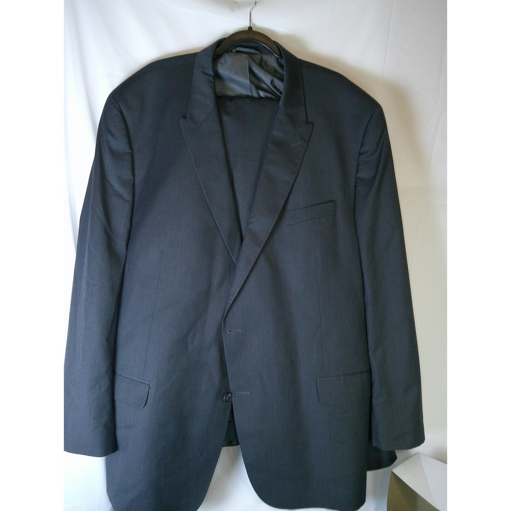 Sean John Mens Charcoal Gray Two Button Single Breasted Suit Set Size 54XL